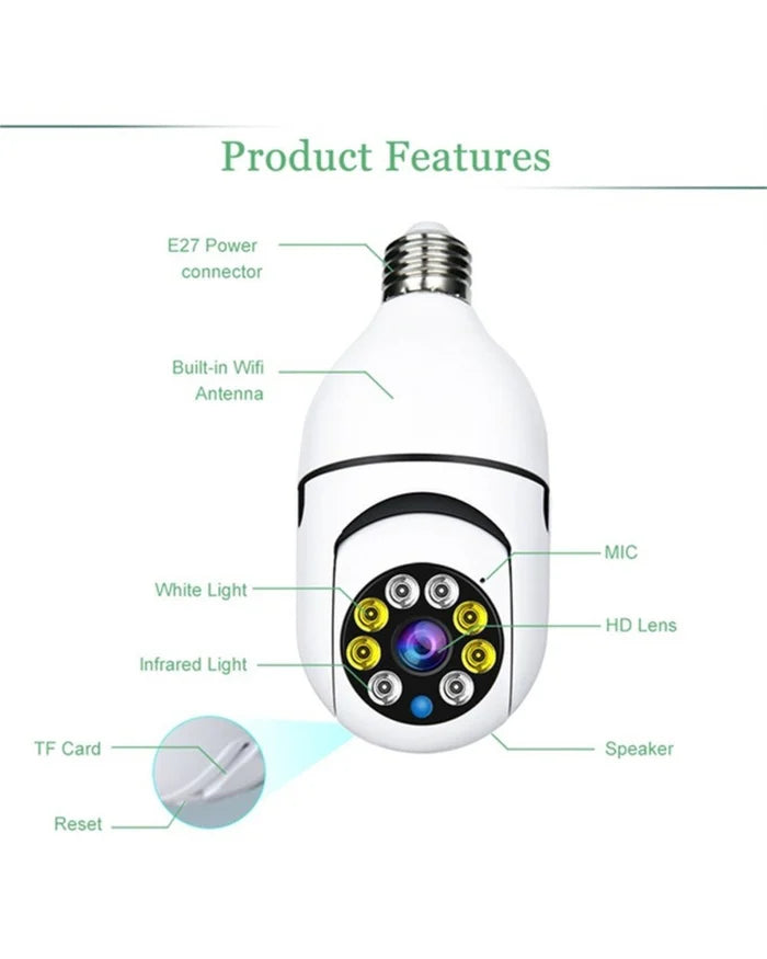 360° WiFi Bulb Security Camera
